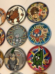 Lot 15 Vintage ¡MUCHA LUCHA! Metalix Tazos Metal Pogs Perro Kelvin Cabeza Rare