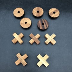 Handmade Wooden Tic Tac Toe Game Wood X O & 5.5 inch Board