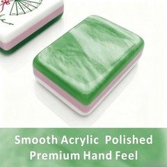 Jade Marble Pink Green Multilayer Acrylic American Mahjong Tiles 160-Piece