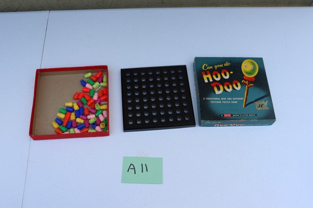 Hoodoo 1950s Vintage Game Voodoo Peg Puzzle Solitaire Tryne Games Hoo-Doo