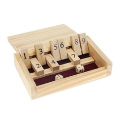 WE Games Mini Shut The Box Game Wooden – 5.5 inches, 9 Number Flip Tiles, Travel