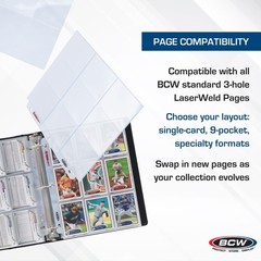 BCW 3-Inch Sports Card Album Binder | Durable Black D-Ring Card Binder Holds …