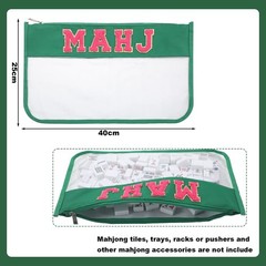 Sunnymove 3 Pcs Empty Mahjong Canvas Bag Gift Embroidered American Mahjong Set