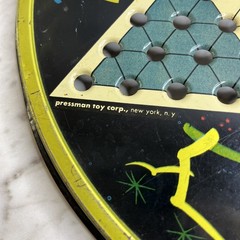 Vintage Pressman Toy Corp Chinese Checker Board Round Metal Multicolor 1153 USA