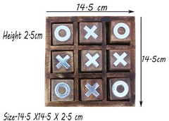 Wooden Tic Tac Toe Game | Board Game for Kids and Family | Table Top Living Room