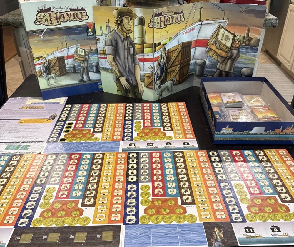 LE HAVRE Board Game Almost 100% COMPLETE 2009 MULTI AWARD WINNER See Description