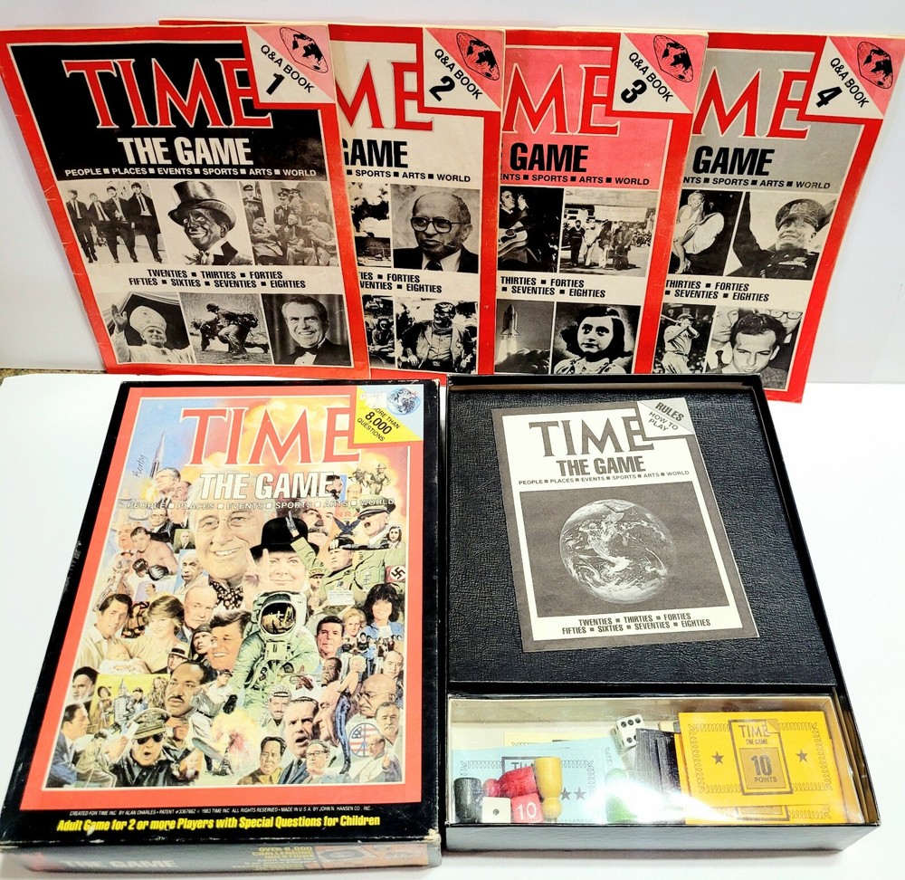 Vintage Board Games Time The Game 1983 John N. Hansen Co. Political World Events