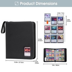 ProCase 900 Pockets Card Binder with Clear 33.5 cm x 27.5 x 5.5 cm, Black