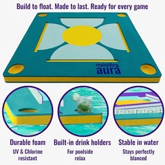 Mahjong Aura Floating Pool Table 31.5 Green – Card Games Float