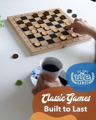 24 Wooden Checker Pieces 1.06 Inch – Stackable & Durable with Storage Bag