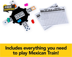 Spin Master Games, Mexican Train Dominoes Set in Aluminum Carry Case