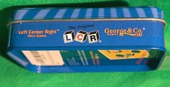 Left Center Right Dice Game Blue LCR Tin Box Family Strategy Easy NEW AND SEALED