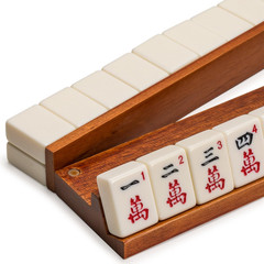 Classic Chestnut Color Wooden Mahjong Game Racks