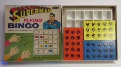 Vintage Superman Flying Bingo Board Game Complete DC Comics 1966 Unused