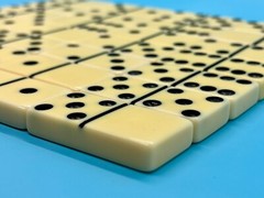 Vintage Puremco Standard Marblelike #616 IVORY Dominoes