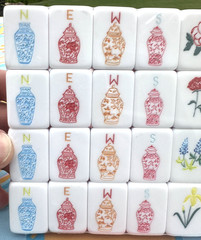 ORANGE PUPPY 4 Layer Acrylic Mahjong Tiles – American Set 160 Tiles US SELLER!