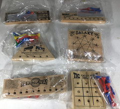 Classic Wooden Peg Games Lot of 6 Sealed New Never Used See Description