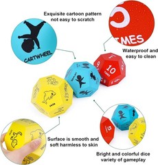 Premkid Kids Exercise Foam Dice Set for Indoor Outdoor Fun Learning Games