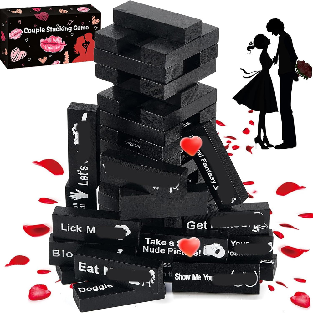 48 Blocks Adult Naughty Games, Tumble Tower Couples Game for Adults, Sexy