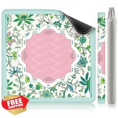 XINTONG Pastel Floral Wave Mahjong Mat Anti-Slip 32×32