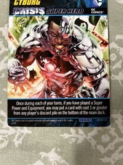 2014 DC Comics Crisis 1 Deck Game Cyborg Oversize Crisis Super Hero Card!