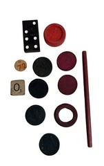 Antique Various Game Pieces Wooden Game Pieces Vintage Toys