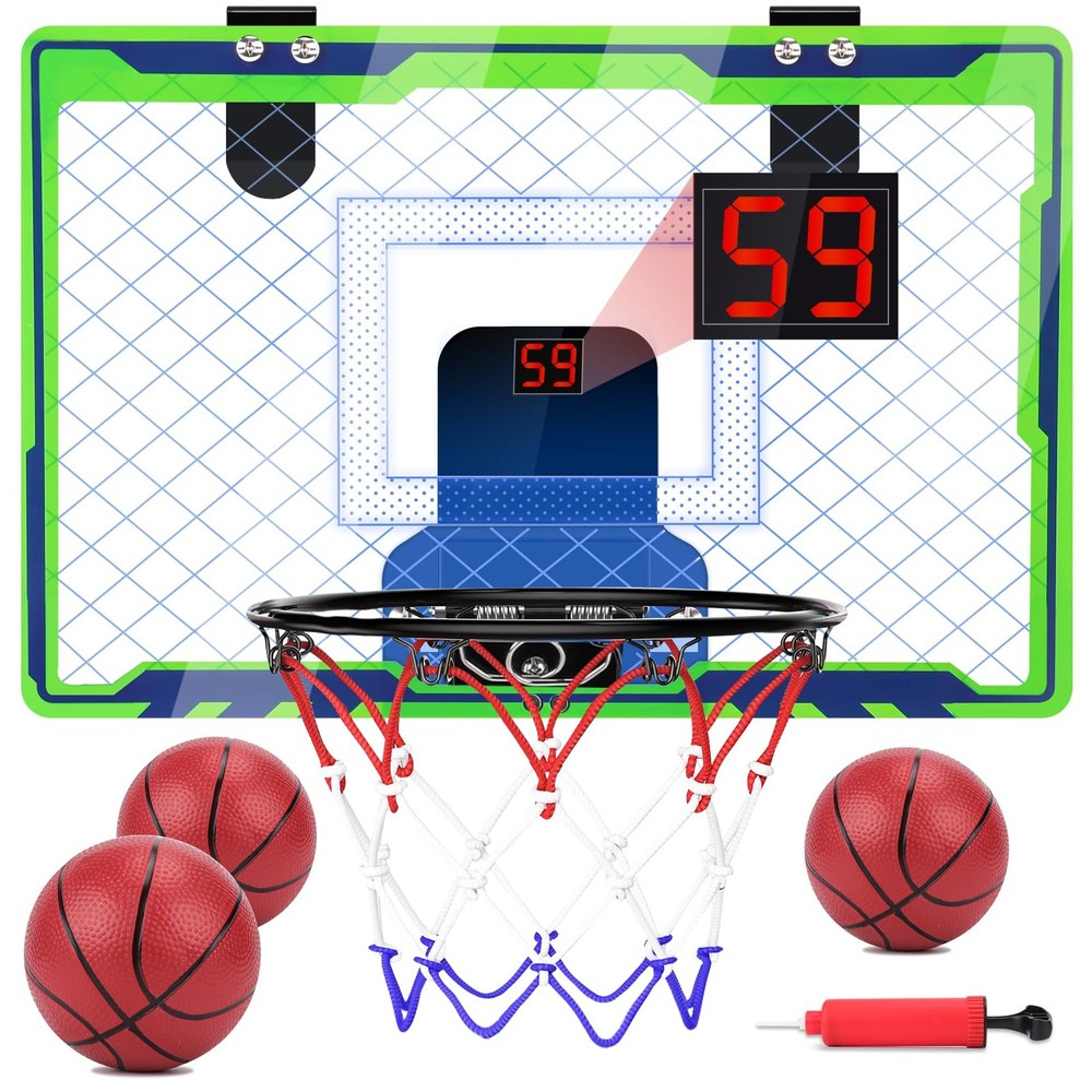 Mini Basketball Hoop Over Door Indoor Scoreboard Kids Sports NEXBOX 4-7 8-12