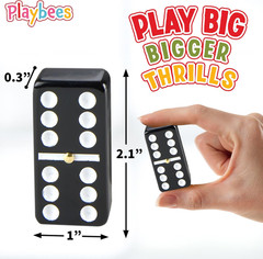 Jumbo Double Six Dominoes Set – 28 Black 9 X 5.5 X 1 Inches,