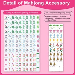 Arrowbash 160 Pcs Mini Mahjong Tiles Set 1.2 Inch Tiles American Mahjong Game…