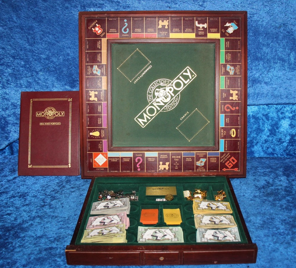 Monopoly Collector’s Edition 1991 Franklin Mint Wooden Luxury Board Game