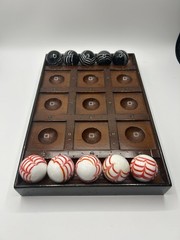 Authentic Models Solid Wood Tic Tac Toe Board, 13 inches long to 9 inches wide