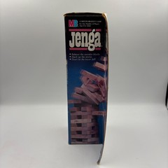 Milton Bradley Jenga Game Unisex Tan Good 1986 Vintage Wood Block Stacking 4793