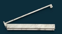 American Mahjong Rack Set of 4 White Marble Acrylic 18.5 Inch with Pushers