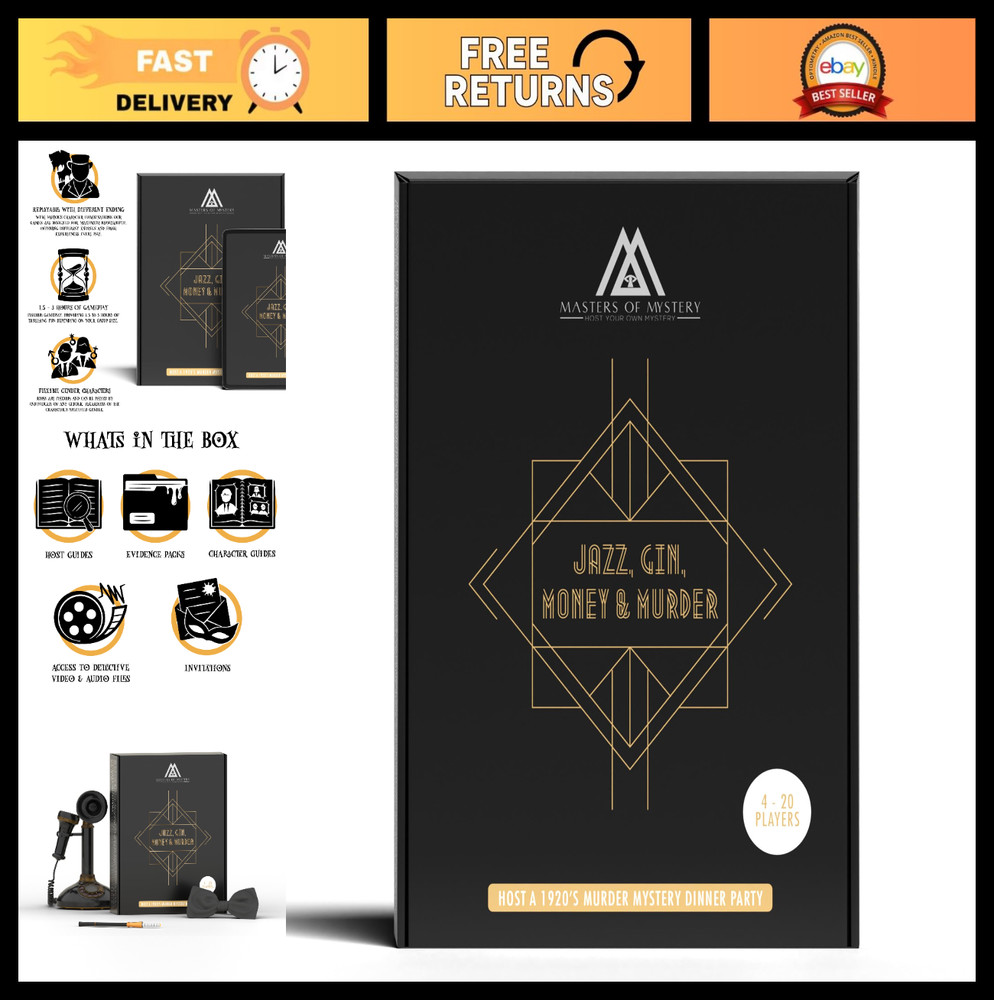 1920s Murder Mystery Dinner Party Game – Roaring 20s Speakeasy Whodunnit for 4-2