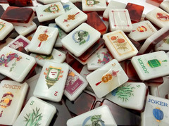 Premium American Mahjong Set 160pcs – Red Fire