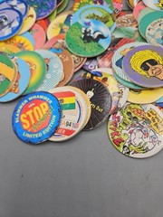 Vintage POGS Lot Of Over 320 Pieces W/ Slammers 90s Bart Jurassic Rangers Poison