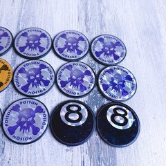 Vintage Lot Of 90’s Pogs Slammer 8 Ball Poison Various Colors 18 Total