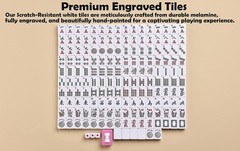 Mose Cafolo American Mahjong Game Set, Pinky Red Carrying Bag,166 Premium Whi…