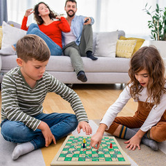 7-In-1 Wooden Board Game Set for Kids Adults, Tabletop Combo Classic Travel Port