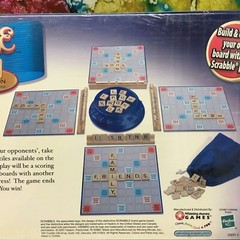 Scrabble Me Edition Crossword Game Words Wood Tiles 2-4 Players Ages 8-Adult NEW