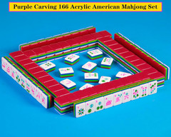 4-Layer Mahjong Tile Set 1.2-Inch Rose Red 166 American Mahjong Tile Set with 4P