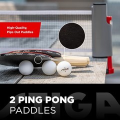 STIGA All-in-One Retractable Ping Pong Net Set – Includes 2 Ping Pong Paddles…