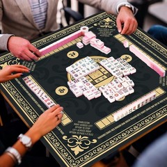 Black Mahjong Mat with Black Carrying Bag 31.5 x 31.5 Inches Multi Purpose Ga…