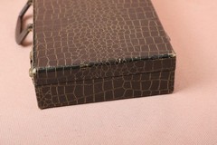 Vintage Non Fading Cardinal Mah Jongg Set Faux Alligator Case 152 Tiles 5 Racks