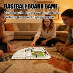 Baseball Board Gameï¼Œ5mm Thick Solid Oak Baseball Board Game, Portable Dice …