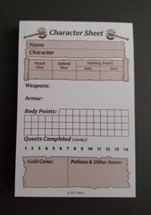Heroquest Complete Character Sheet Pad Avalon Hill