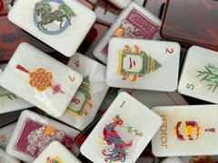 Premium American Mahjong Set 160pcs – Red Fire