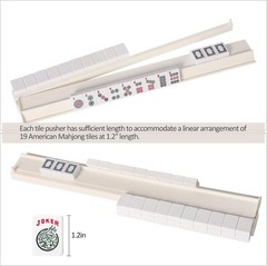 4PCS Mahjong Racks with Pushers White, American Mahjong All-in-one Tile Rack