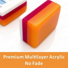 NEW! Vibrant Layered Mahjong Tiles – American Set 160 Tiles – Orange