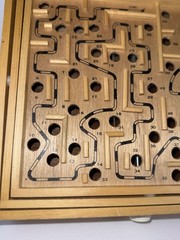 Vtg Labyrinth Premier Edition All Wood Solitaire Game Of Skill * No Balls*